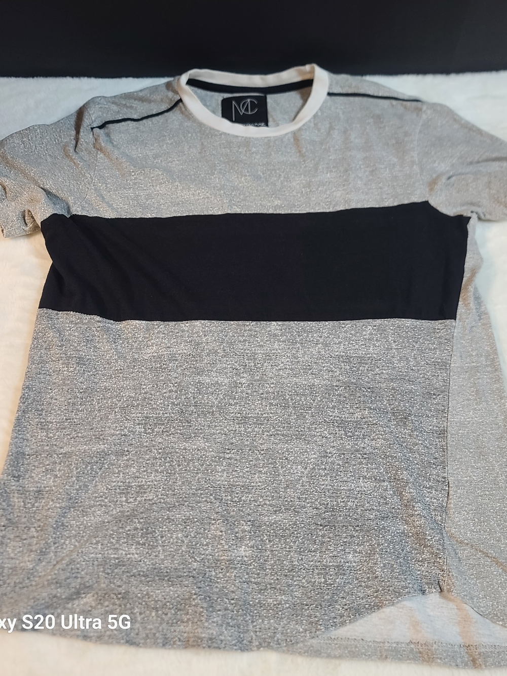 Men's MC Crew Neck Gray & Black Block Short Sleeve Tee